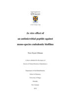 In vitro effect of an antimicrobial peptide against mono-species endodontic biofilms