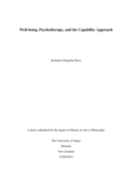 Well-being, Psychotherapy, and the Capability Approach