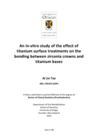 An in-vitro study of the effect of titanium surface treatments on the bonding between zirconia crowns and titanium bases