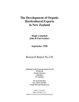 The Development of Organic Horticultural Exports in New Zealand