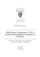 High school computing in NZ: A framework identifying challenges and solutions