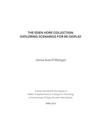 The Eden Hore Collection: Exploring scenarios for re-display