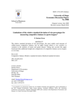 Limitations of the relative standard deviation of win percentages for measuring competitive balance in sports leagues