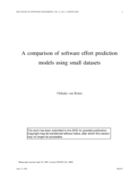 A comparison of software effort prediction models using small datasets