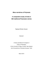 Manu narratives of Polynesia: a comparative study of birds in 300 traditional Polynesian stories