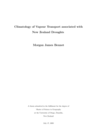 Climatology of Vapour Transport associated with New Zealand Droughts