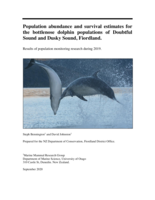 Annual Fiordland bottlenose dolphin monitoring report: 2019