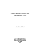 Causative alternation licensing in Urdu: An event structure account