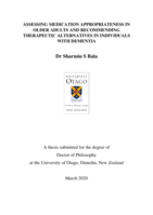Assessing medication appropriateness in older adults and recommending therapeutic alternatives in individuals with dementia