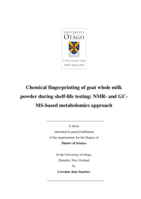 Chemical fingerprinting of goat whole milk powder during shelf-life testing: NMR- and GCMS-based metabolomics approach