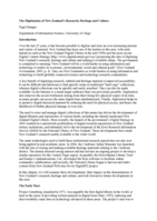 The digitisation of New Zealand’s research, heritage and culture