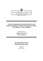 Factors systematically associated with errors in subjective estimates of software development effort: The stability of expert judgment