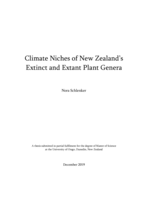 Climate Niches of New Zealand’s Extinct and Extant Plant Genera