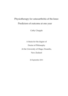 Physiotherapy for osteoarthritis of the knee: predictors of outcome at one year