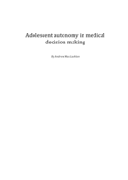 Adolescent autonomy in medical decision making