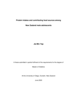 Protein intakes and contributing food sources among New Zealand male adolescents