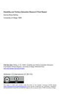 Disability and Tertiary Education Research Final Report