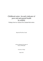 Childhood caries: An early indicator of poor oral and general health by midlife - Findings from two Aotearoa New Zealand birth cohorts