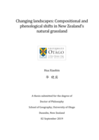 Changing landscapes: Compositional and phenological shifts in New Zealand's natural grassland