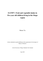 EAT5FV- Fruit and vegetable intake in  five-year old children living in the Otago region