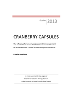 Cranberry Capsules: The efficacy of cranberry capsules in the management of acute radiation cystitis in men with prostate cancer