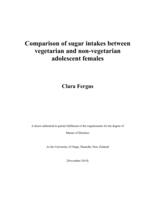 Comparison of sugar intakes between vegetarian and non-vegetarian adolescent females