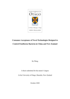Consumer Acceptance of Novel Technologies Designed to Control Foodborne Bacteria in China and New Zealand