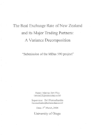 The real exchange rate of New Zealand and its major trading partners: A variance decomposition