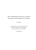 Snow distribution and melt of a seasonal snowpack, Central Otago, New Zealand