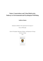 Nature connectedness and urban biodiversity: Pathways to environmental and psychological well-being