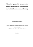 A Baby-Led approach to complementary feeding: Adherence and infant food and nutrient intakes at seven months of age