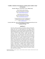 Usability evaluation of non-immersive, desktop, photo-realistic virtual environments