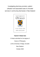 Investigating pharmacy provision, patient utilisation and associated costs of unfunded services in community pharmacies in New Zealand