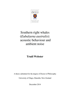 Southern right whales (Eubalaena australis): Acoustic behaviour and ambient noise