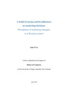 A belief in karma and its influences on marketing decisions: Perceptions of marketing managers in a Western context