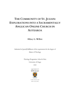 The Community of St. Julian: Explorations into a Sacramentally Anglican Online Church in Aotearoa