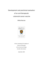 Development and preclinical evaluation of an oral therapeutic colorectal cancer vaccine