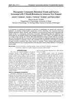 Therapeutic community retention trends and factors associated with 3-month retention in Aotearoa New Zealand