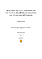 Harnessing focused ultrasound for use in novel drug delivery strategies for neurological disorders