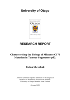 Characterising the Biology of Missense C176 Mutation in Tumour Suppressor p53