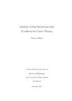 Synthetic Lethal Interactions with E-cadherin for Cancer Therapy