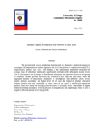 Human capital, production and growth in East Asia