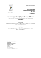 Government Spending Multipliers: Is there a Difference Between Government Consumption and Investment Purchases?