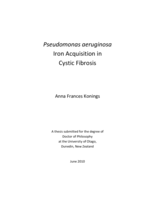 Pseudomonas aeruginosa Iron Acquisition in Cystic Fibrosis