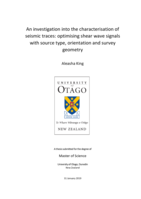 An investigation into the characterisation of seismic traces: optimising shear wave signals with source type, orientation and survey geometry
