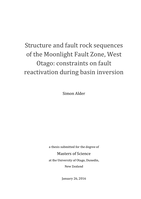 Structure and fault rock sequences of the Moonlight Fault Zone, West Otago: constraints on fault reactivation during basin inversion