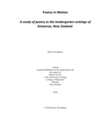 Poetry in Motion: A study of poetry in the kindergarten settings of Aotearoa, New Zealand