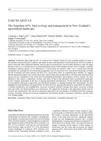 The Forgotten 60%: bird ecology and management in New Zealand's agricultural landscape