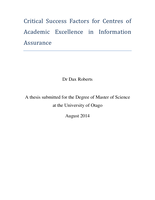 Critical Success Factors for Centres of Academic Excellence in Information Assurance