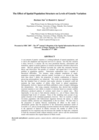The effect of spatial population structure on levels of genetic variation